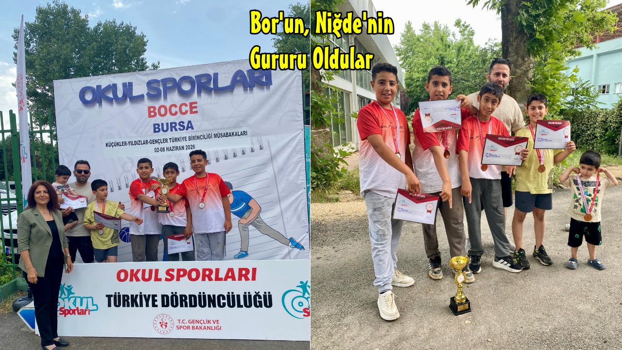 Bor'un Gururu Kızılca Atatürk Ortaokulu ; Türkiye 4'ncüsü Oldular