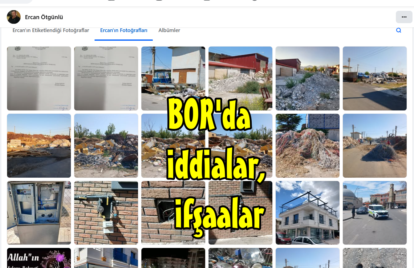 Bor  Sanayi Sitesi  Başkanı Ercan Ötgünlü'den İddialar