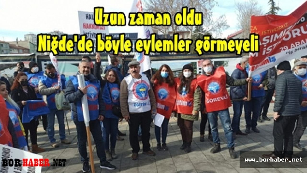 Eğitim İş Niğde'de İş Bıraktı… Meydanda basın açıklaması yaptı