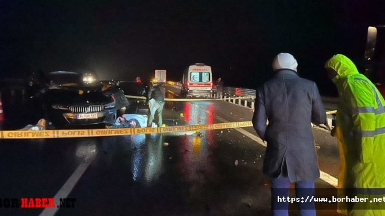 Niğde Adana otoyolunda trafik kazası 1 ölü 1 yaralı