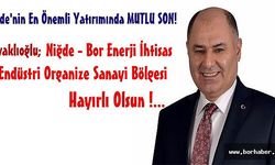 Bor Enerji OSB  Resmi Gazetede Yayınlandı