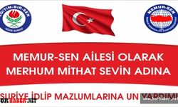 Niğde Memur-Sen'den ve IHH İşbirliği ile Suriye'ye Un Yardımı Kampanyası