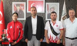 Şampiyon Kayakçı Ebru Tuncer'den Başkan Özdemir'e Ziyaret