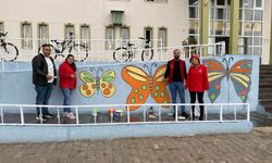 Gönüllü gençler, okul duvarlarını renklendiriyor