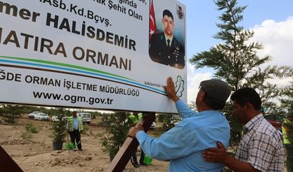 Niğde’de Şehit Astsubay Ömer Halisdemir adına hatıra ormanı oluşturuldu