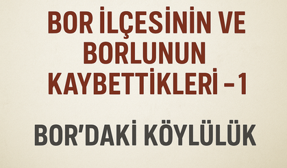 Bor İlçesinin ve Borlunun Kaybettikleri – 1