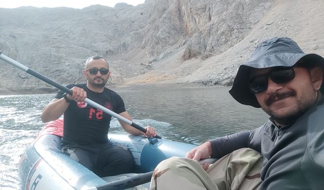 Ulukışla Çinili Gölde Kano ile ilk kez gezinti yapıldı