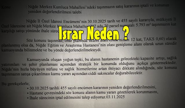 Tepki Çeken  Arsa Satışı İçin Mecliste Soru Önergesi