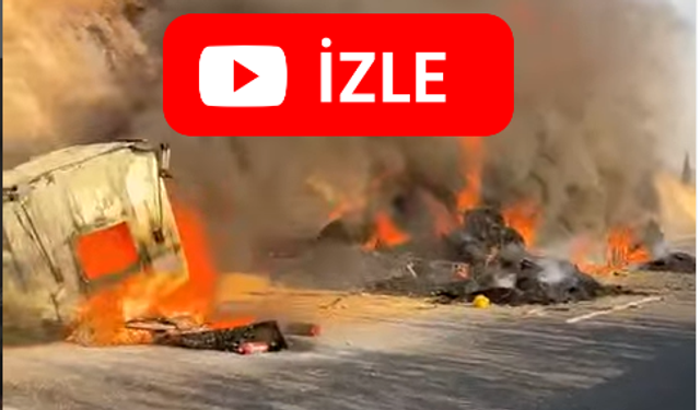 Niğde'de Saman Yüklü Tır Yandı. 1 Kişi Öldü.