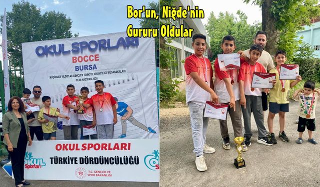 Bor'un Gururu Kızılca Atatürk Ortaokulu ; Türkiye 4'ncüsü Oldular