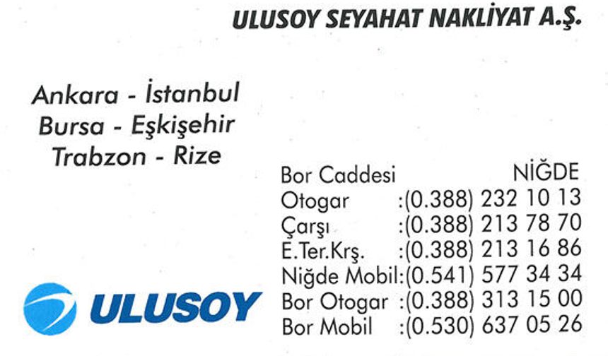 Ulusoy Seyahat Niğde