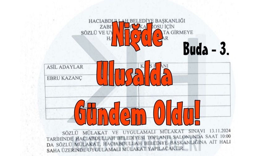 Niğde yine  Gündem -3  Zabıta olmak için Anastezi Mezunluğu Şartı