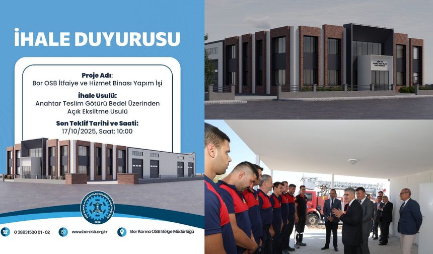 Bor Karma OSB'den İtfaiye Binası İhalesi