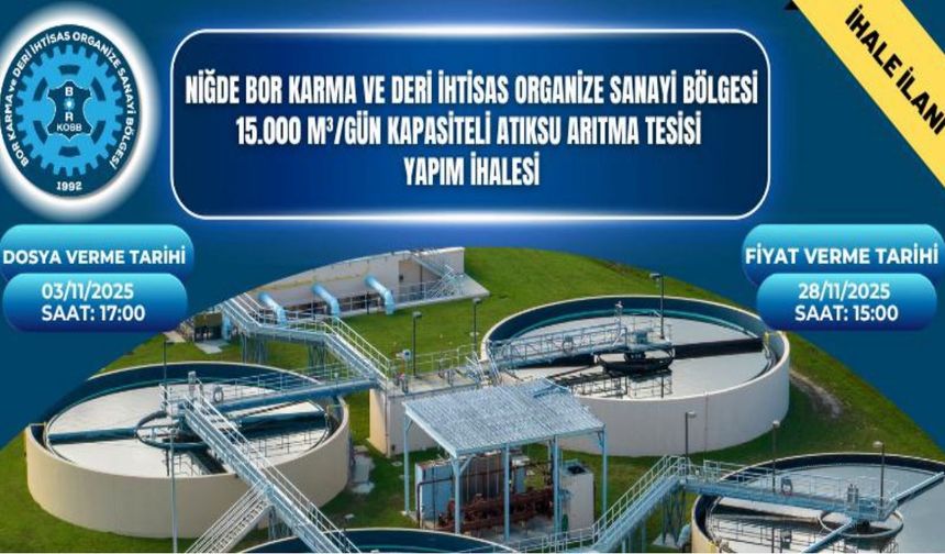 Bor OSB'den Atıksu Arıtma Tesisi Yapım İhalesi