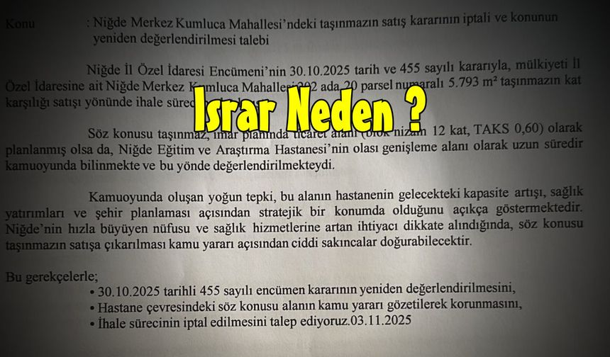 Tepki Çeken  Arsa Satışı İçin Mecliste Soru Önergesi