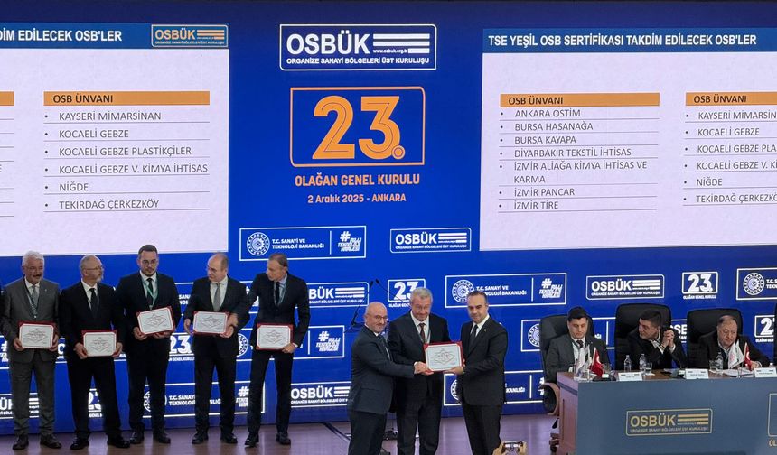 Niğde OSB’ye Prestijli “Yeşil OSB Belgesi” Takdim Edildi