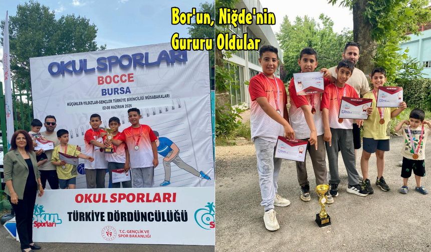 Bor'un Gururu Kızılca Atatürk Ortaokulu ; Türkiye 4'ncüsü Oldular