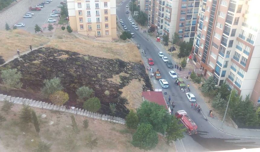 Niğde'de Kentsel Dönüşüm Alanında Ot Yangını Paniği