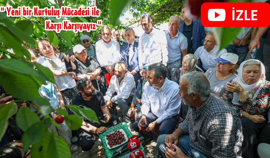 Özgür Özel, Ulukışla'da kiraz üreticileriyle bir araya geldi