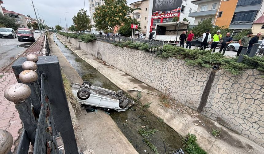 Niğde’de otomobil kanala uçtu: 1 yaralı