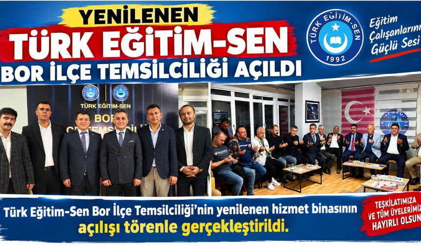 Yenilenen Türk Eğitim-Sen Bor İlçe Temsilciliği Açıldı